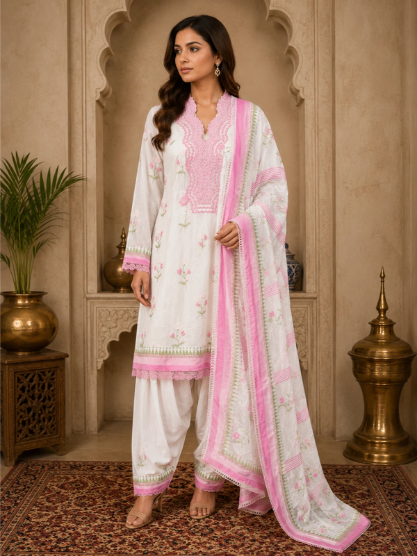 Gulabi Mehek A line kurta with salwar
