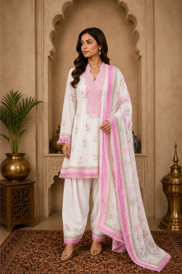 Gulabi Mehek choga with salwar