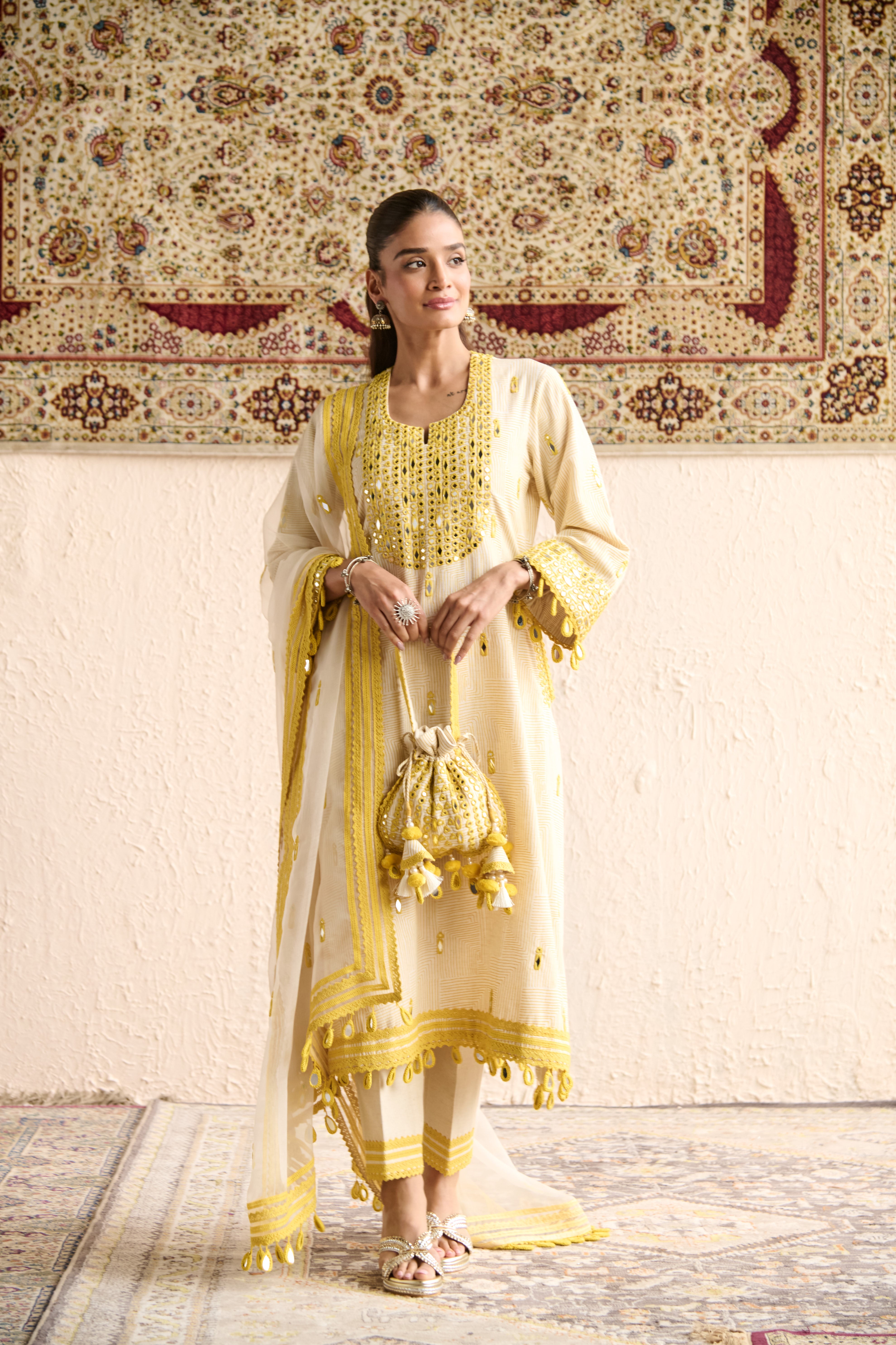 SHEESHA LONG A-LINE KURTA SET