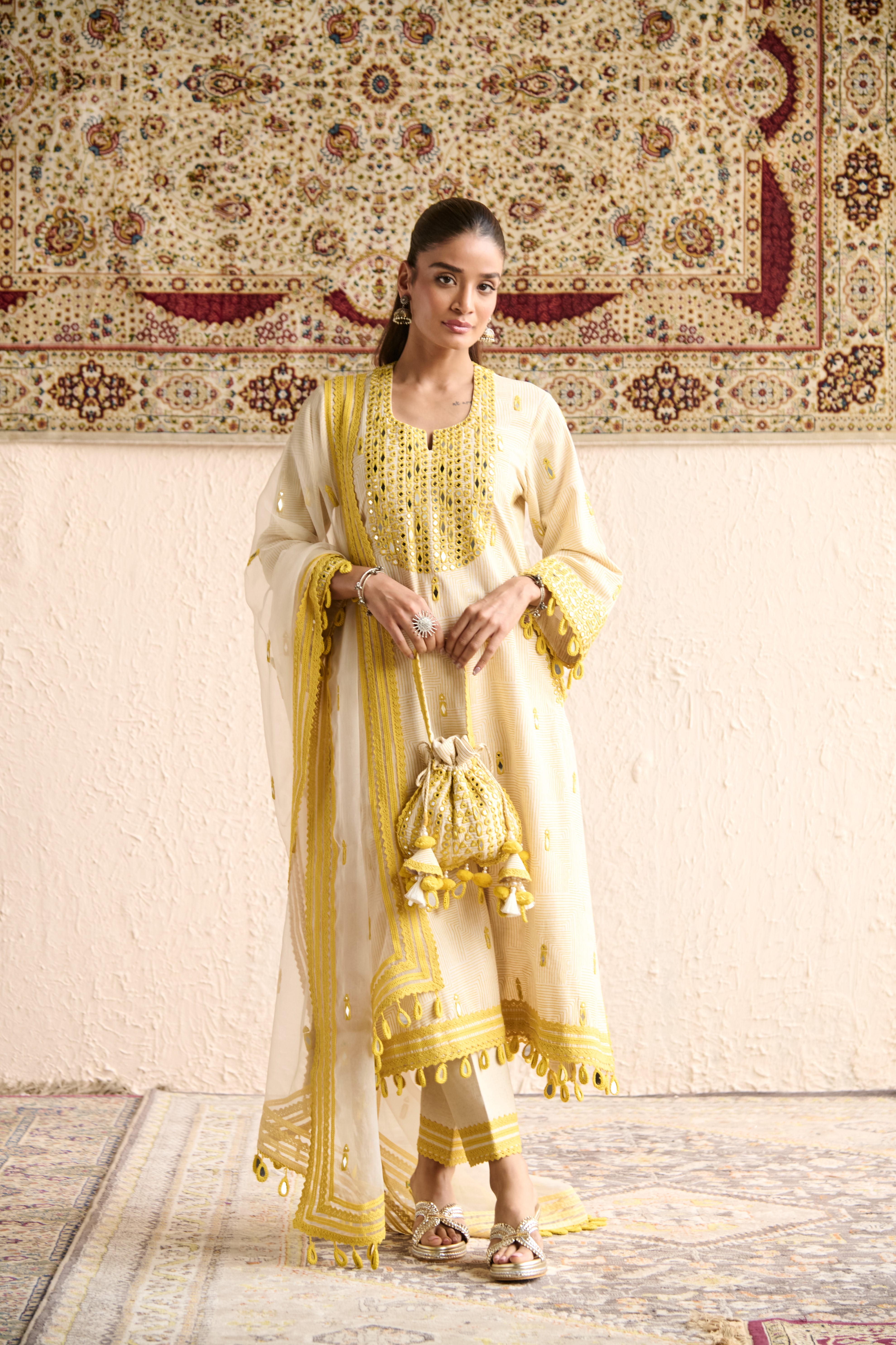 SHEESHA LONG A-LINE KURTA SET