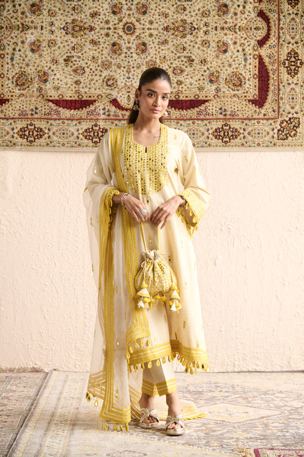 SHEESHA LONG A-LINE KURTA SET