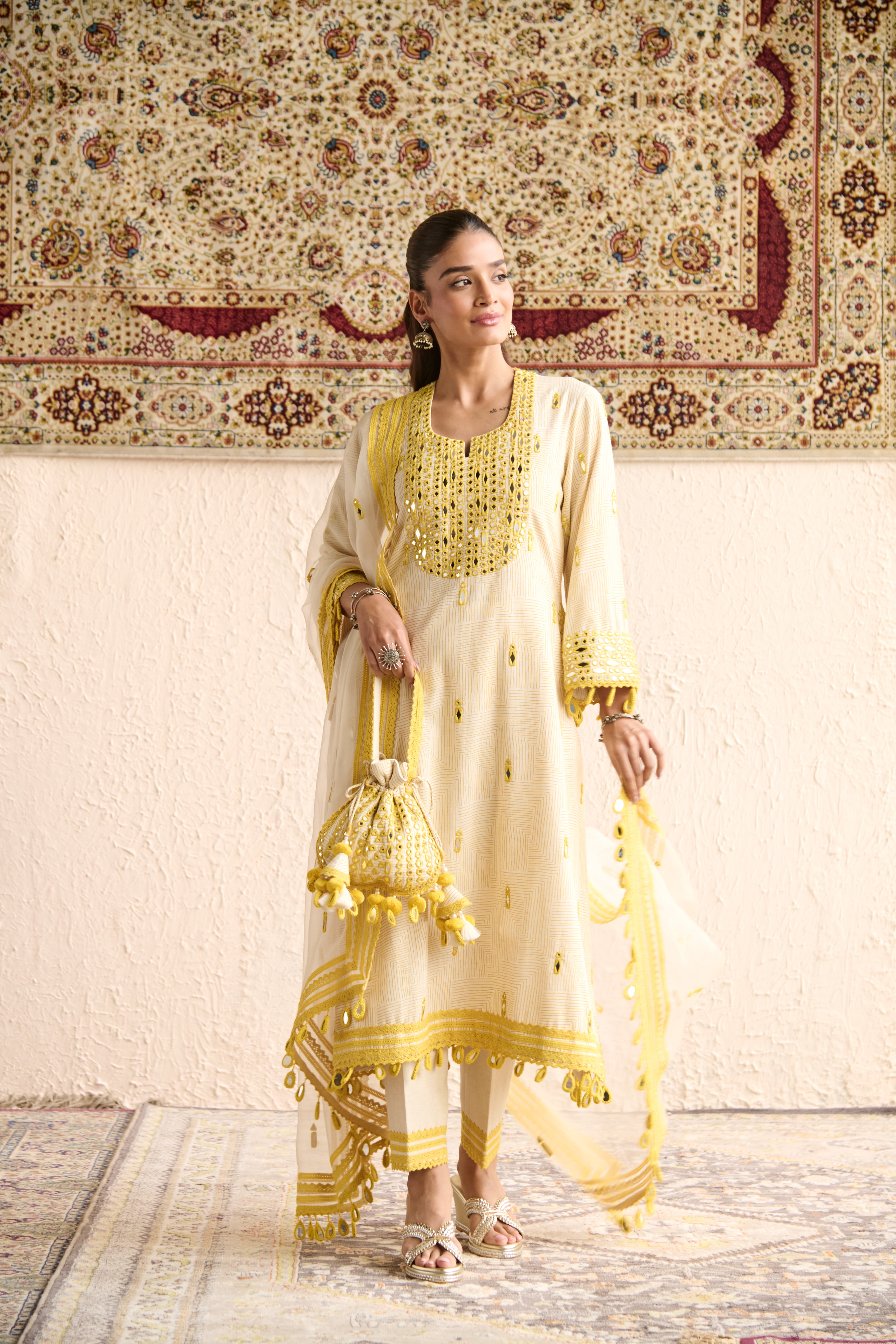 SHEESHA LONG A-LINE KURTA SET