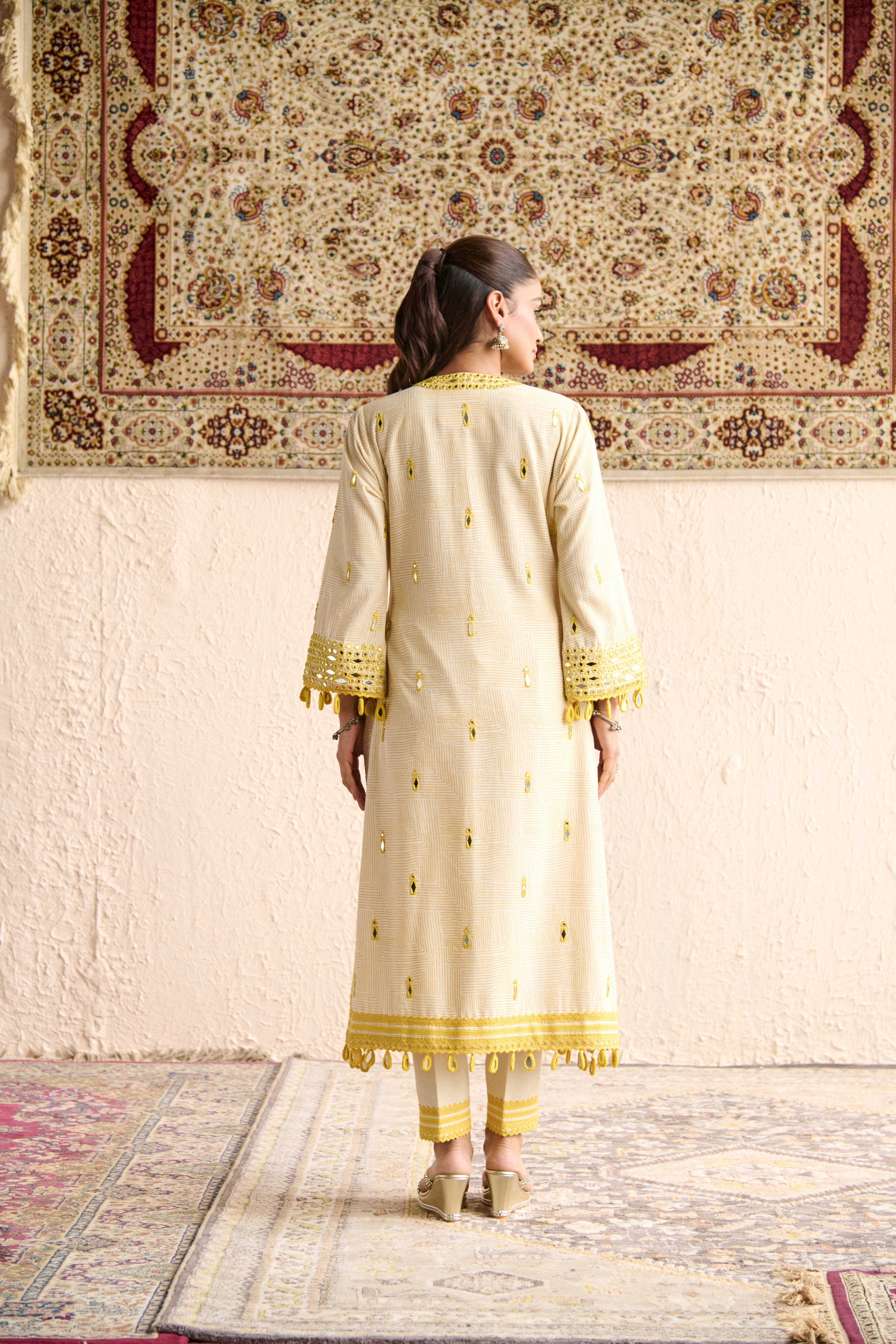 SHEESHA LONG A-LINE KURTA SET