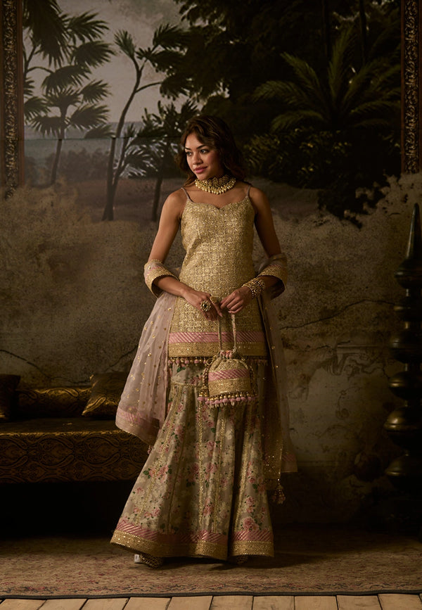 FIRDAUS STRAIGHT KURTA GHARARA SET